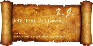 Kállai Julianna névjegykártya